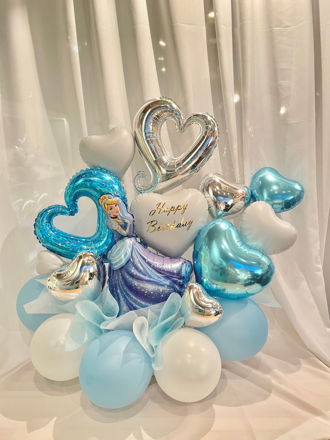 おまとめ　深海ブルーフラワーリース　雪上桜オーバルリース　ディップアート BA-01】ディズニープリンセスのバルーンアレンジ | 熊本で花屋なら